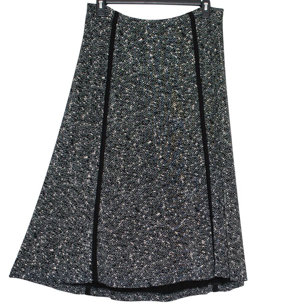 Slinky Black Midi Skirt XL Vintage 90s Work Office Dressy Travel Modest Pull On